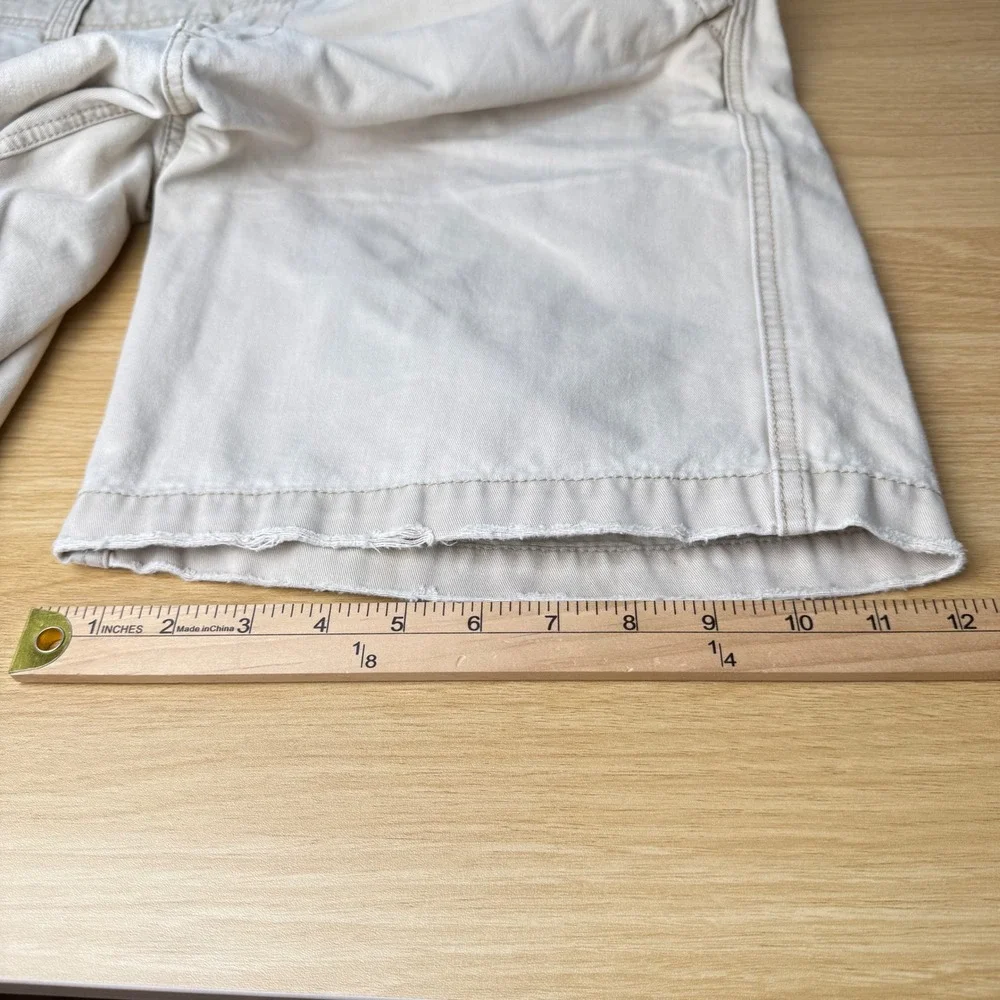 Vintage Y2K Mens Baggy Chino Shorts 34 Distressed Gorpcore Skater Grunge Utility